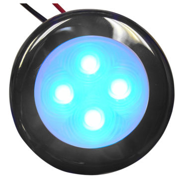 Aqua Signal Bogota 4 LED Round Light - Blue LED w/Stainless Steel Housing [16405-7]